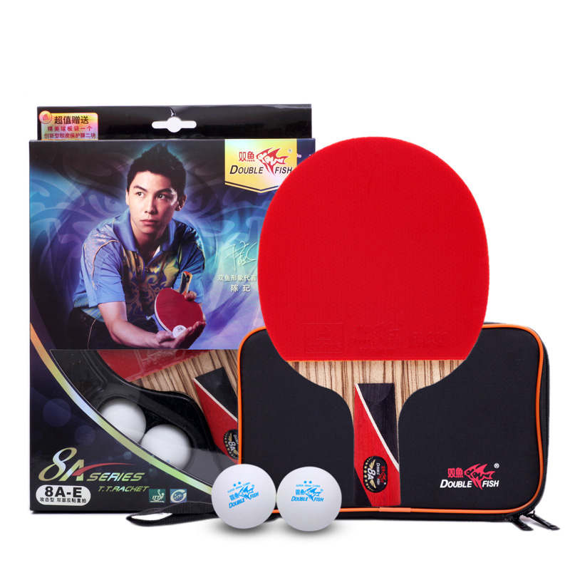 Double Fish mid level Table Tennis ping pong paddle for serious player case/bal 
