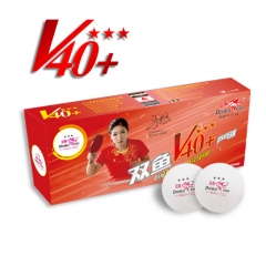 10 x Double Fish 3-star V40 ABS Balls White ITTF Approved for Competition 